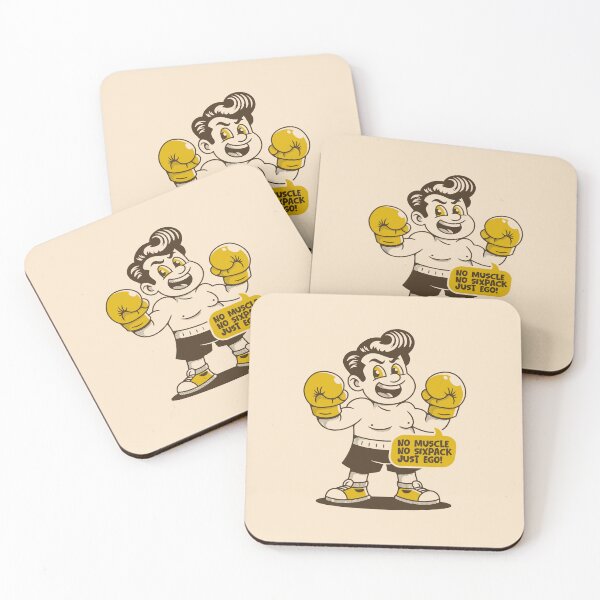 Item preview, No Muscle No Sixpack Just Ego – Funny Boxing Cartoon Illustration designed and sold by adipra.