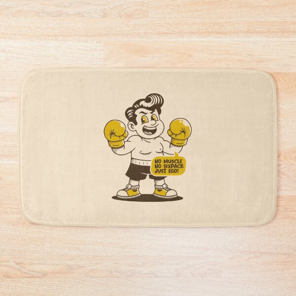 Item preview, No Muscle No Sixpack Just Ego – Funny Boxing Cartoon Illustration designed and sold by adipra.