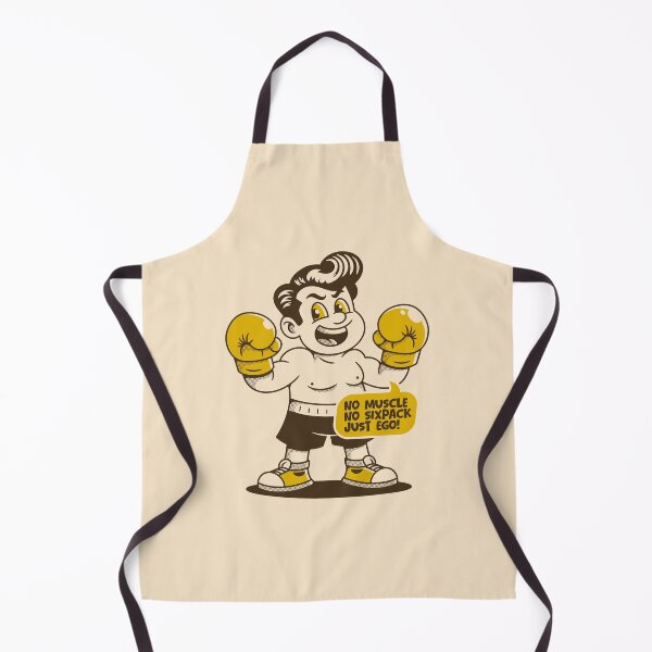Item preview, No Muscle No Sixpack Just Ego – Funny Boxing Cartoon Illustration designed and sold by adipra.