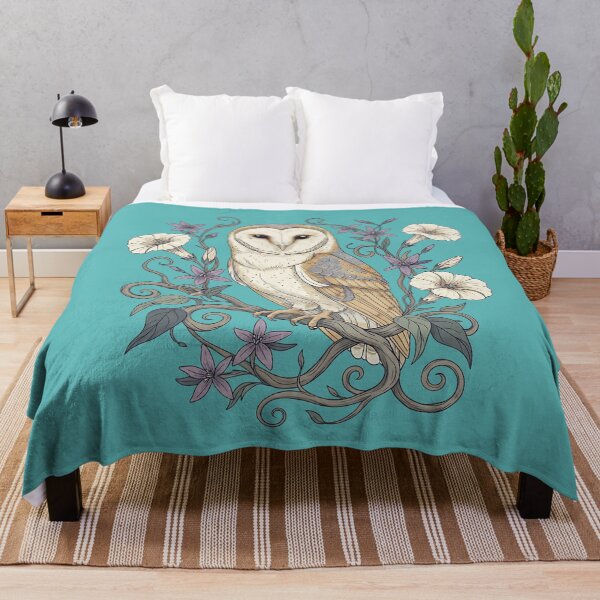 Item preview, Vintage Barn Owl Moonflower Night Botanical Art designed and sold by BirdsnStuff.