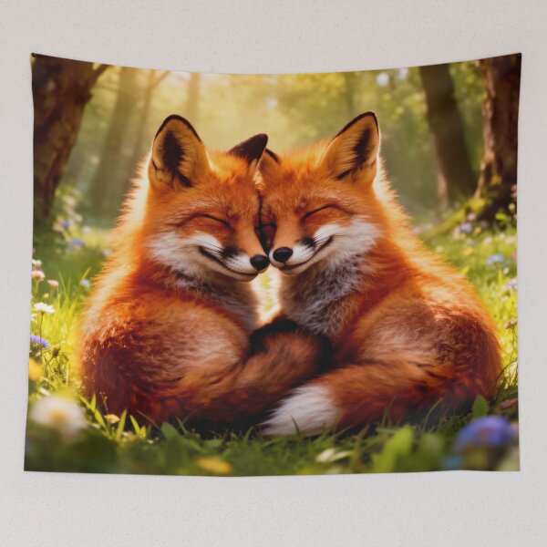 Item preview, Red Foxes in Love designed and sold by Lava Tigers Art.