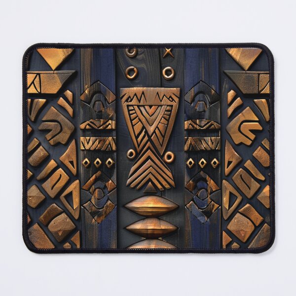 Item preview, African Designs Golden-Bronze Hues On Blue-Black designed and sold by DEC02.