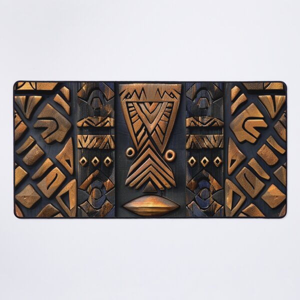 Item preview, African Designs Golden-Bronze Hues On Blue-Black designed and sold by DEC02.