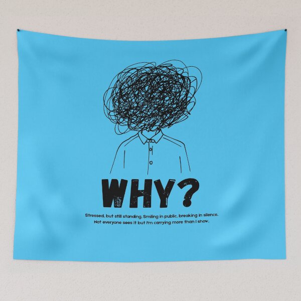Item preview, Why? Mental Health Scribble Art – Hidden Anxiety & Stress designed and sold by designRshop999.