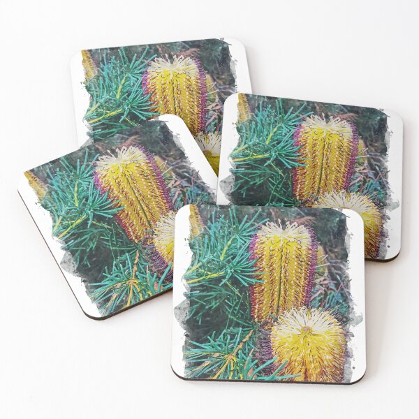 Item preview, Bright Yellow Banksia Flowers designed and sold by craigm.