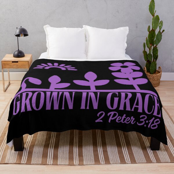 Item preview, Grow in Grace – 2 Peter 3:18 - Purple Typography Design designed and sold by MoriaStore.