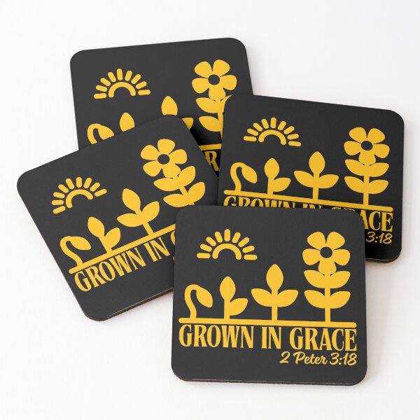 Item preview, Grow in Grace – 2 Peter 3:18 - Gold Typography Design designed and sold by MoriaStore.