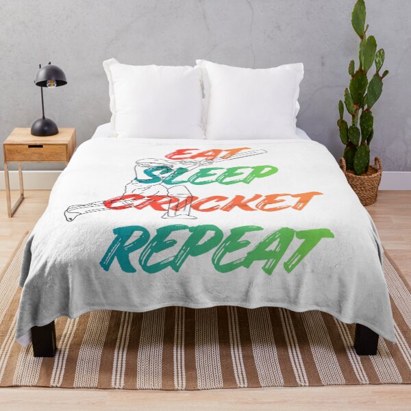 Item preview, Eat Sleep Cricket Repeat Funny Cricket Lover Quote designed and sold by StreetVibe-IND.