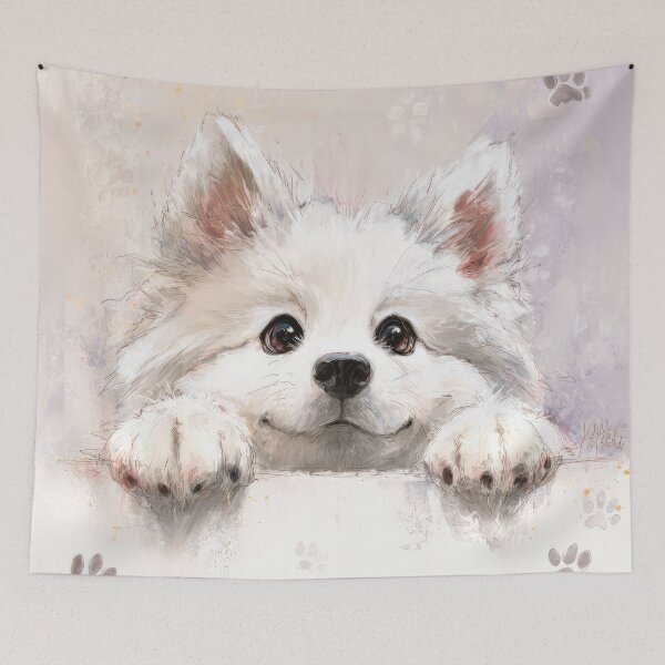 Item preview, Canadian Eskimo Dog Peeking over Wall 02 designed and sold by Elisabeth Lucas.