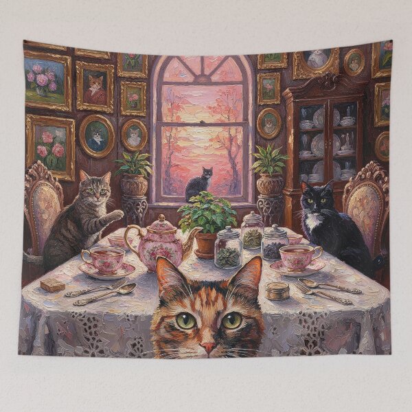 Item preview, Cozy Cat Sunset Teaparty  designed and sold by AlyLucid.