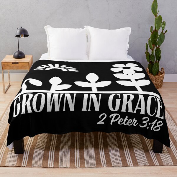 Item preview, Grow in Grace – 2 Peter 3:18 - White Typography Design designed and sold by MoriaStore.