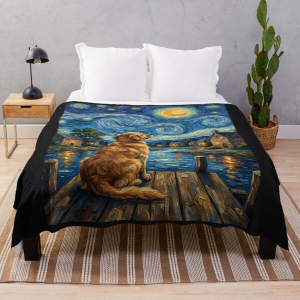 Item preview, Golden Retriever Starry Night Painting designed and sold by Bappy888.