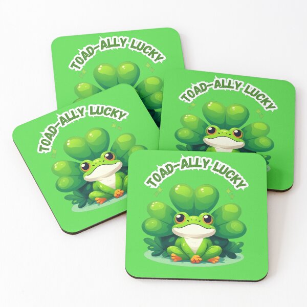Item preview, Toad-Ally Lucky Cute Frog: St. Patrick's Day Clover Pun Art designed and sold by HopeAndHustle.