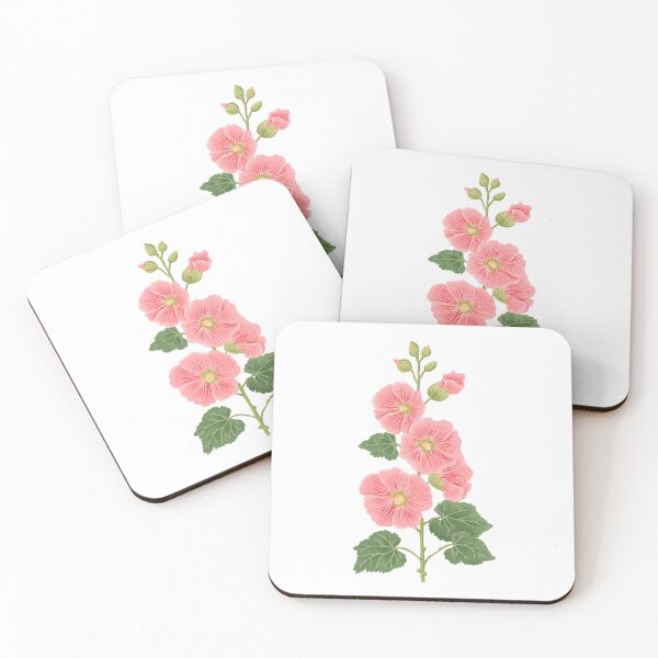 Item preview, Hollyhock Flower Illustration – Vintage Botanical Floral Art designed and sold by BobaBunny76.