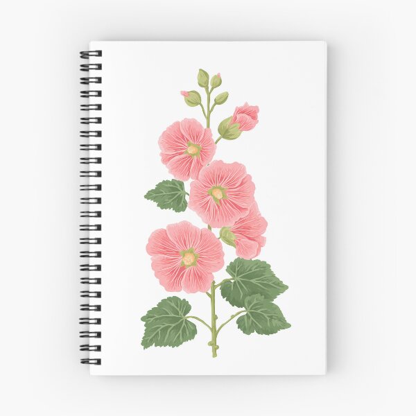 Item preview, Hollyhock Flower Illustration – Vintage Botanical Floral Art designed and sold by BobaBunny76.