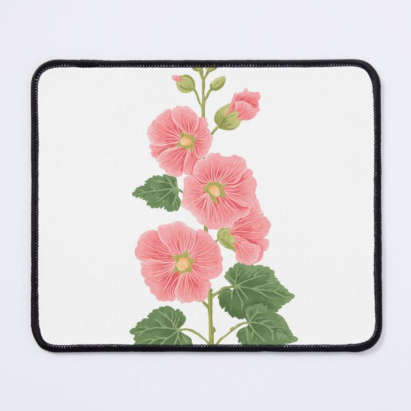 Item preview, Hollyhock Flower Illustration – Vintage Botanical Floral Art designed and sold by BobaBunny76.