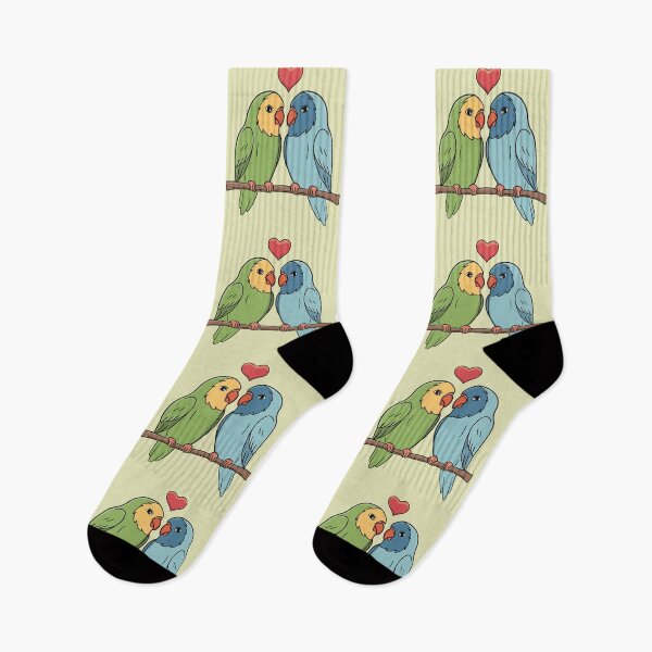 Item preview, Adorable Lovebirds Pair with Heart designed and sold by shopdiego.