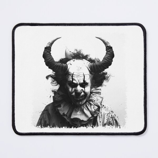 Item preview, Demonic Clown with Horns | Gothic Circus Horror Illustration designed and sold by inkoutninja.