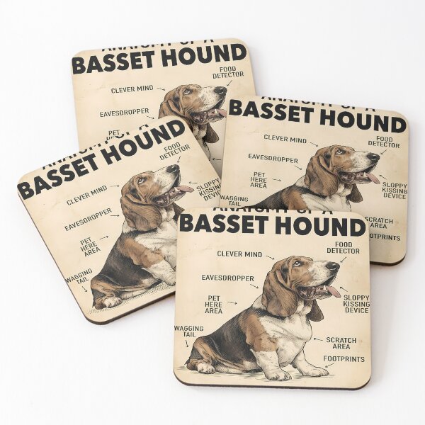 Item preview, Anatomy of a Basset Hound Illustration designed and sold by Bappy888.