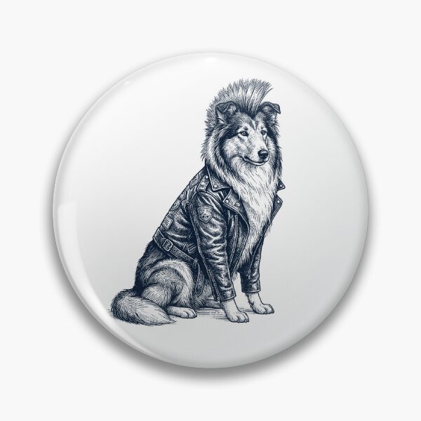 Item preview, Vintage Collie Punk Mowhawk Dog Mom Dad designed and sold by DoodleTortle.