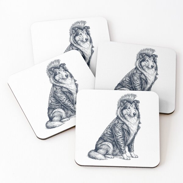 Item preview, Vintage Collie Punk Mowhawk Dog Mom Dad designed and sold by DoodleTortle.