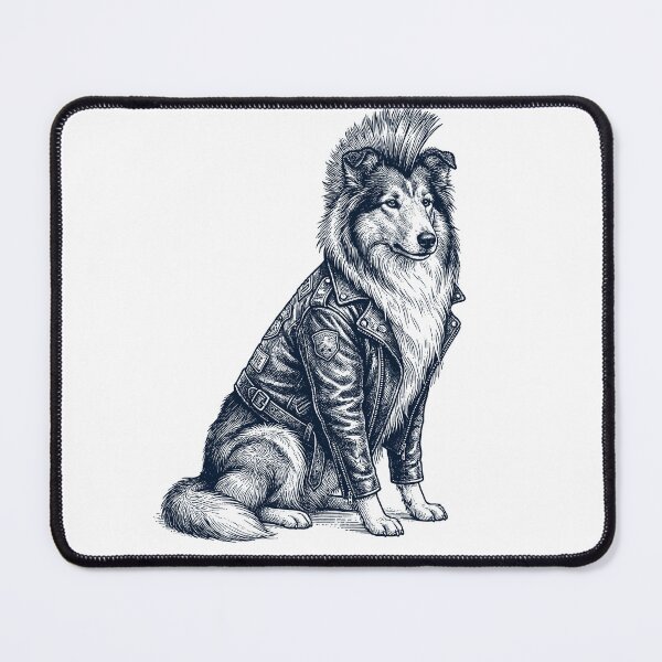 Item preview, Vintage Collie Punk Mowhawk Dog Mom Dad designed and sold by DoodleTortle.