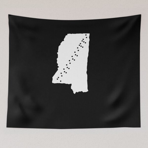 Item preview, MISSISSIPPI State Shape Braille Shirt designed and sold by brizodesign.