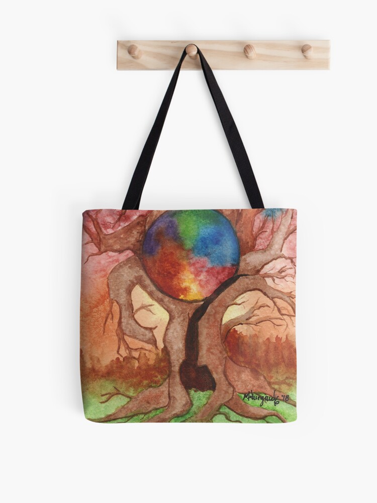 Thumbnail 1 of 2, Tote Bag, Macrocosm, nature, watercolor designed and sold by Hueswithheart.