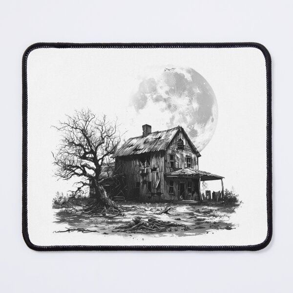 Item preview, Haunted Farmhouse Under Full Moon | Gothic Horror Rural Decay Art designed and sold by inkoutninja.