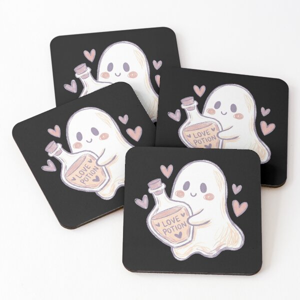 Item preview, Cute Ghost Holding a Love Potion – Kawaii Pastel Illustration designed and sold by cr6zym1nd.