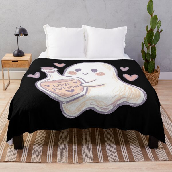 Item preview, Cute Ghost Holding a Love Potion – Kawaii Pastel Illustration designed and sold by cr6zym1nd.