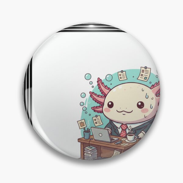 Item preview, Anxious Axolotl Office Worker - Currently Overwatered designed and sold by GoldZodiacVibe.