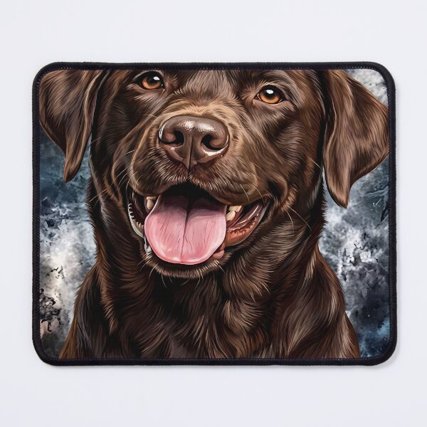 Item preview, Chocolate Labrador Portrait with Abstract Background designed and sold by CandyCaneKennie.
