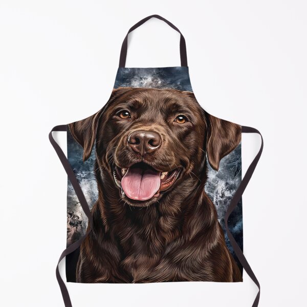 Item preview, Chocolate Labrador Portrait with Abstract Background designed and sold by CandyCaneKennie.