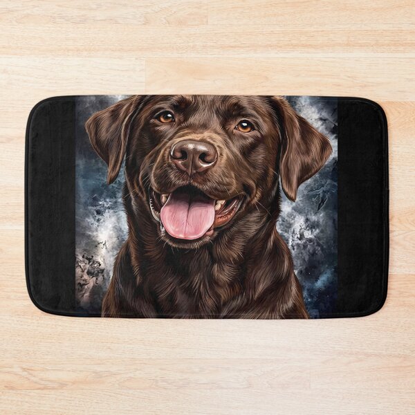 Item preview, Chocolate Labrador Portrait with Abstract Background designed and sold by ChiqueAvenue.