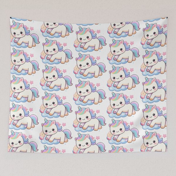 Item preview, Kawaii Unicorn on Cloud – Rainbow Pastel Fantasy Stickers designed and sold by Kallandra.