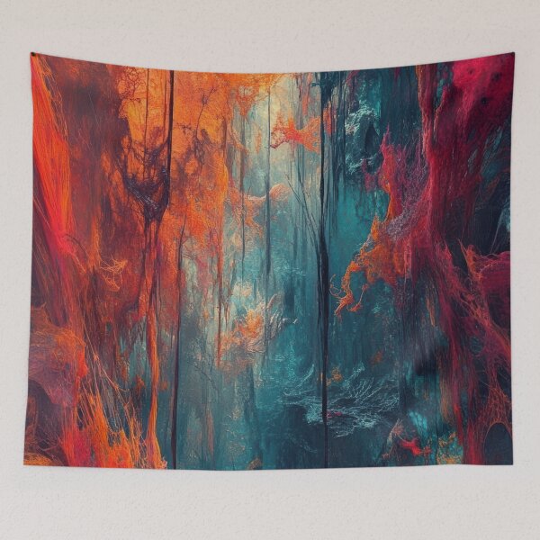Item preview, Neural Decay – Orange & Teal Web Abstract designed and sold by B-Russ-Stuff.