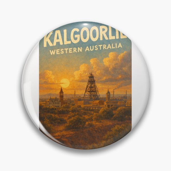 Item preview, Kalgoorlie Goldfields at Sunset with Mining Towers and Historic Skyline designed and sold by Places On Earth.
