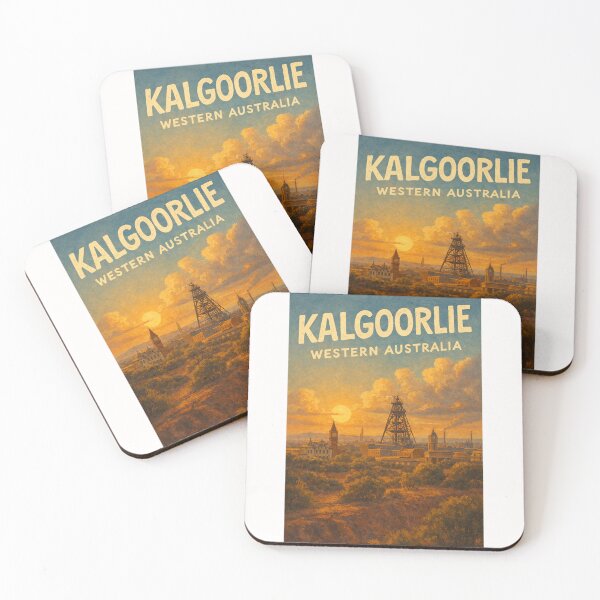 Item preview, Kalgoorlie Goldfields at Sunset with Mining Towers and Historic Skyline designed and sold by Places On Earth.