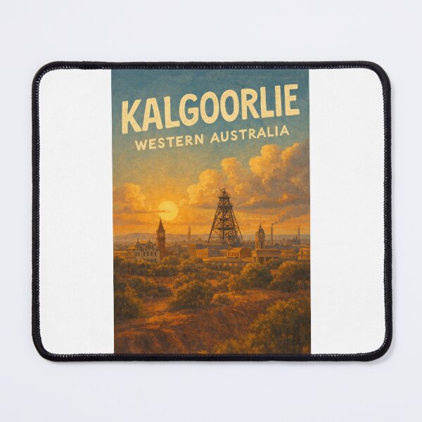Item preview, Kalgoorlie Goldfields at Sunset with Mining Towers and Historic Skyline designed and sold by Places On Earth.