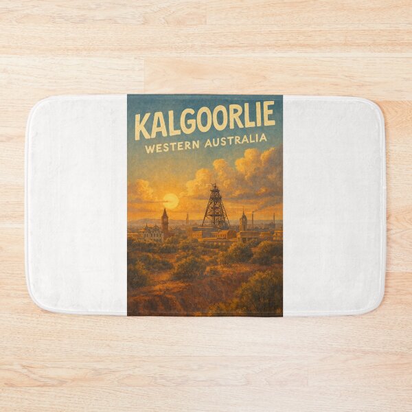 Item preview, Kalgoorlie Goldfields at Sunset with Mining Towers and Historic Skyline designed and sold by Places On Earth.
