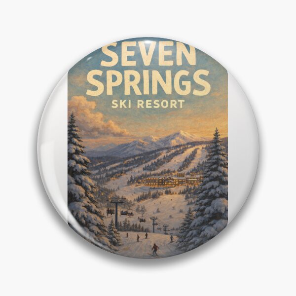 Item preview, Seven Springs Pennsylvania Winter Resort with Snowy Slopes and Skiers designed and sold by Places On Earth.