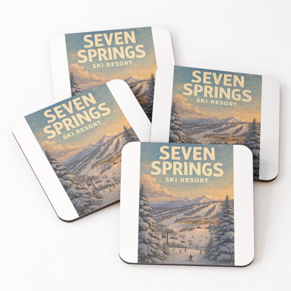 Item preview, Seven Springs Pennsylvania Winter Resort with Snowy Slopes and Skiers designed and sold by Places On Earth.