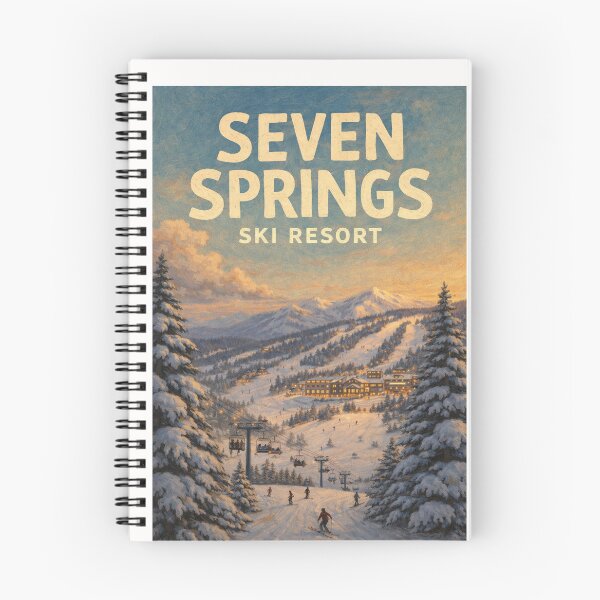 Item preview, Seven Springs Pennsylvania Winter Resort with Snowy Slopes and Skiers designed and sold by Places On Earth.