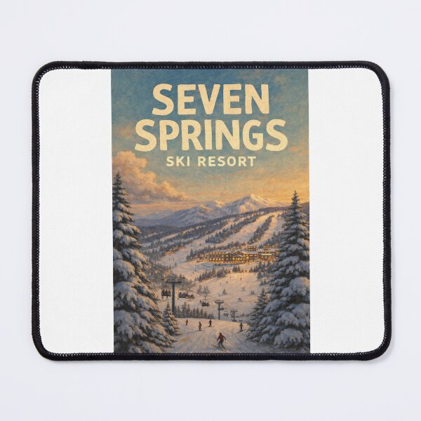 Item preview, Seven Springs Pennsylvania Winter Resort with Snowy Slopes and Skiers designed and sold by Places On Earth.