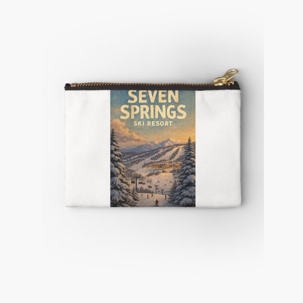 Item preview, Seven Springs Pennsylvania Winter Resort with Snowy Slopes and Skiers designed and sold by Places On Earth.