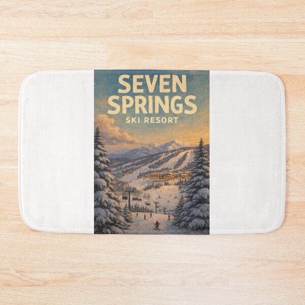 Item preview, Seven Springs Pennsylvania Winter Resort with Snowy Slopes and Skiers designed and sold by Places On Earth.