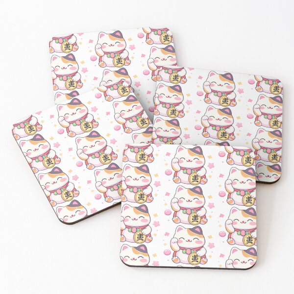 Item preview, Kawaii Maneki Neko Lucky Cat – Good Luck Cat Pastel Stickers designed and sold by Kallandra.