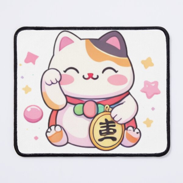 Item preview, Kawaii Maneki Neko Lucky Cat – Good Luck Cat Pastel Stickers designed and sold by Kallandra.