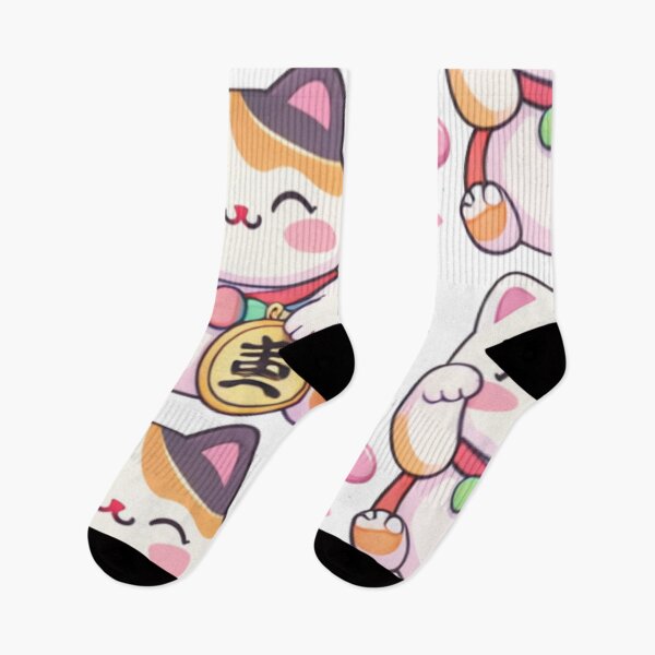 Item preview, Kawaii Maneki Neko Lucky Cat – Good Luck Cat Pastel Stickers designed and sold by Kallandra.